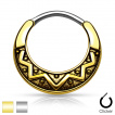 Piercing septum à motif tribal mystérieux