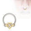 Piercing septum coeur doré captif (CBR)