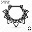 Piercing septum en acier à coeurs perlés
