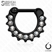 Piercing septum en acier pav de strass  bords dentells