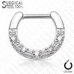 Piercing septum en acier ponctu de 5 strass clairs