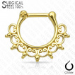 Piercing septum en acier style ventail tribal