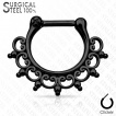 Piercing septum en acier style ventail tribal