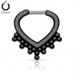 Piercing septum en forme de coeur perl