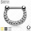 Piercing septum fer  cheval en acier  clip  finition martelle