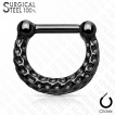 Piercing septum fer  cheval en acier  clip  finition martelle