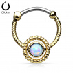 Piercing septum style cordage avec opale synthétique