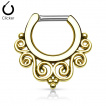 Piercing septum style tribal à spirales