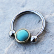 Piercing septum turquoise cercle dor captive (CBR)