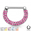 Piercing téton à arc avec double rangée de strass