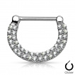 Piercing téton à arc avec double rangée de strass