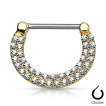 Piercing téton à arc avec double rangée de strass