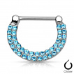 Piercing téton à arc avec double rangée de strass