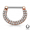 Piercing téton à arc avec double rangée de strass