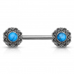 Piercing tton  couronnes de coeurs avec turquoises