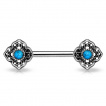 Piercing tton  fleurs tribales avec turquoises