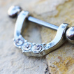 Piercing téton arc avec trio de gemmes