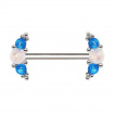 Piercing tton  arcs d'opales bleues et blanches