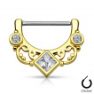 Piercing téton avec spirales ornées de strass