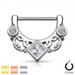 Piercing téton avec spirales ornées de strass