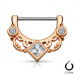 Piercing téton avec spirales ornées de strass