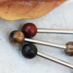 Piercing tton barbell  boules en bois naturel