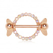 Piercing téton bouclier cuivré serti style bonbon