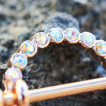 Piercing téton bouclier cuivré serti style bonbon