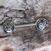 Piercing téton à boucliers antiques avec abalone