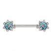 Piercing téton à carousels sertis de turquoises