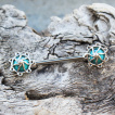 Piercing téton à carousels sertis de turquoises