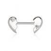 Piercing téton coeur fragmenté à strass