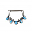 Piercing téton collerette de turquoises