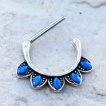 Piercing téton collerette de turquoises