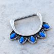Piercing téton collerette de turquoises