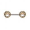 Piercing tton coquillage en fleur style antique