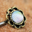 Piercing téton coquillage en fleur style antique