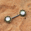 Piercing téton coquillage en fleur style antique
