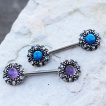 Piercing téton couronnes de roses style médieval
