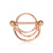 Piercing téton cuivré à design style branches