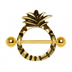 Piercing téton doré vintage à ananas
