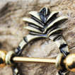 Piercing téton doré vintage à ananas