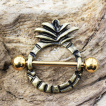 Piercing téton doré vintage à ananas