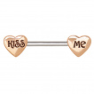 Piercing tton  duo de coeurs cuivrs KISS ME