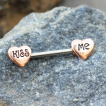 Piercing tton  duo de coeurs cuivrs KISS ME