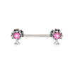 Piercing tton embouts arbre de vie  Opale rose