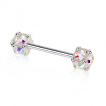 Piercing téton à embouts cubes strass