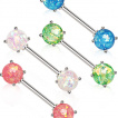 Piercing téton à embouts d'Opale