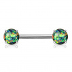 Piercing tton en acier  embouts d'opale synthtique