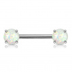 Piercing tton en acier  embouts d'opale synthtique